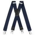 thumbnail image 1 of FEDPOP Men's Heavy Duty X-Back Suspenders with Metal Clips Navy Blue, 1 of 7