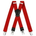thumbnail image 1 of FEDPOP Men's Heavy Duty X-Back Suspenders with Metal Clips Red, 1 of 7