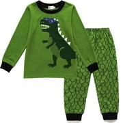 FEDPOP Toddler Boy Dinosaur Pajamas Set Sleepwear Pjs Clothes Sets 2T