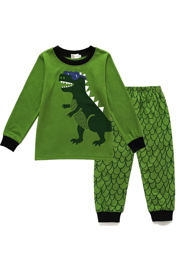 Toddler Boy Long Sleeve Pajamas Set Kids Dinosaur Sleepwear 3T