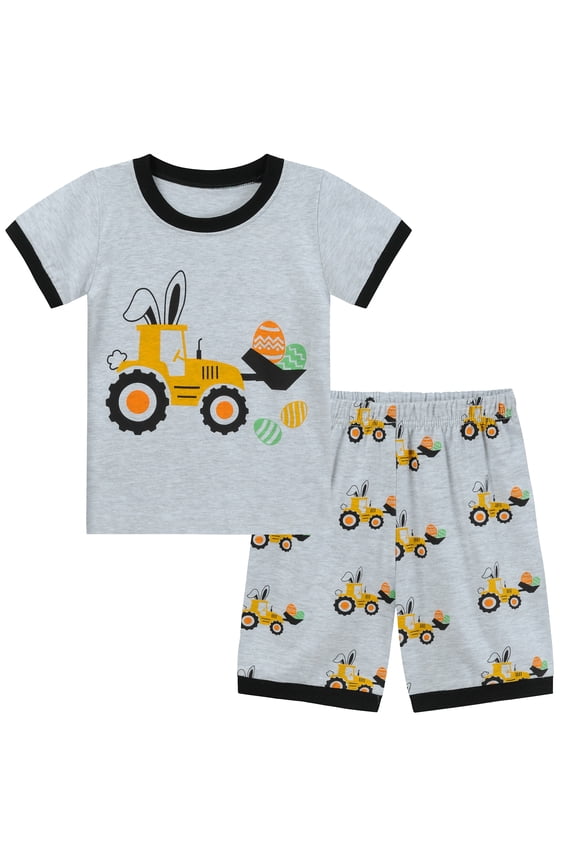 Toddler Boy Pajamas Easter Egg Kids Sleepwear Bunny Truck Pjs 5T