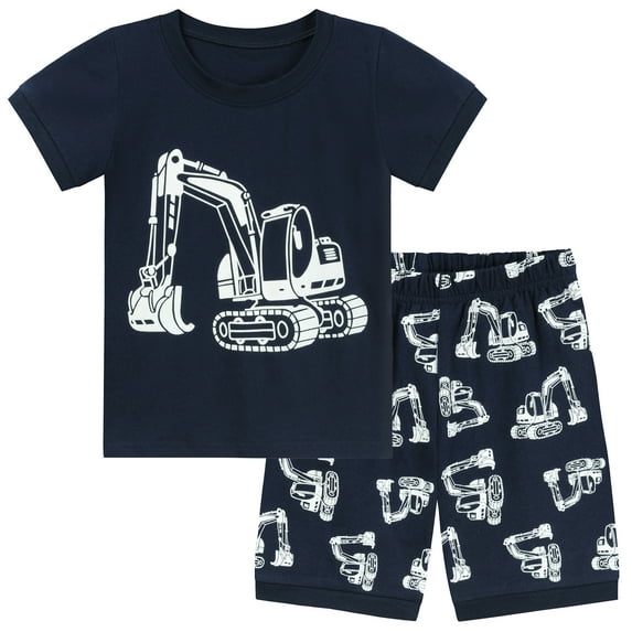 FEDPOP Toddler Boy Pajamas Kids Summer Short Sleepwear Cotton Pjs 7T