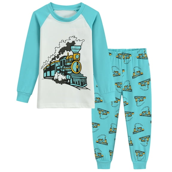 FEDPOP Toddler Boys Cars Pajamas 100% Cotton Pjs Kids Clothes Sleepwear Sets 3T
