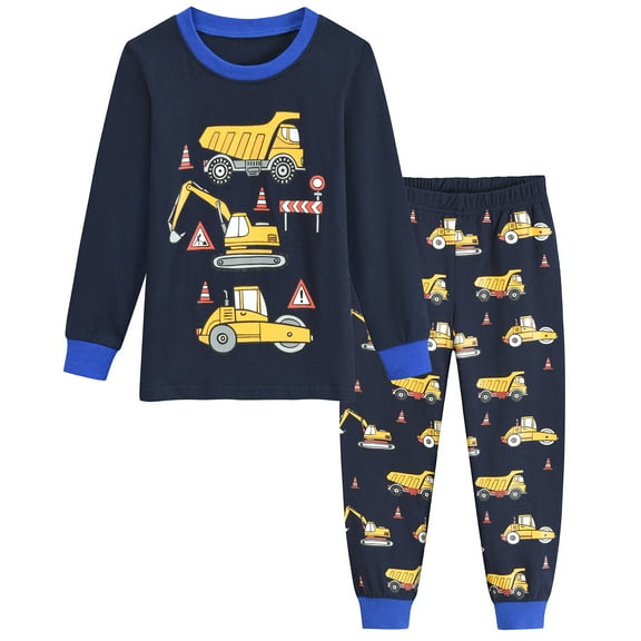 FEDPOP Toddler Boys Cars Pajamas 100% Cotton Pjs Kids Clothes Sleepwear Sets 5T