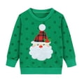 thumbnail image 1 of FEDPOP Toddler Boys Christmas Sweatshirts Cotton Crewneck Santa Embroidery Kids Tops 5T, 1 of 6