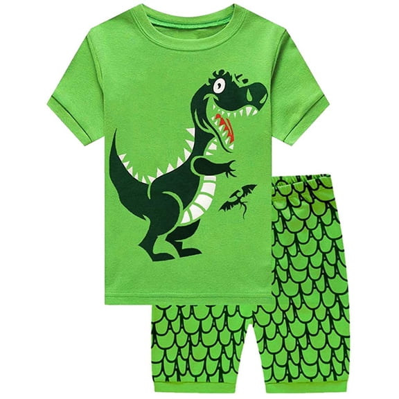 FEDPOP Toddler Boys Dinosaur Pajama Set 2 Piece Pjs Size 7T