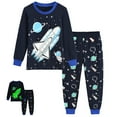 thumbnail image 1 of FEDPOP Toddler Boys Glow in the Dark Pajamas Space Graphic Sleepwear Kids Cotton Pjs 3T, 1 of 8