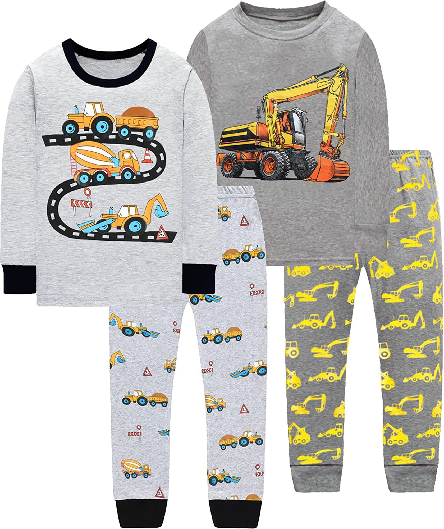 Toddler Boys Pajamas Truck 100% Cotton Pjs Sleepwear 3T