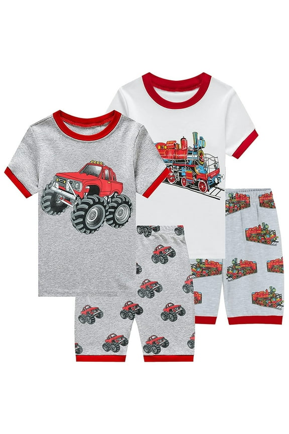 Toddler Boys Pajamas Truck Summer Sleepwear Clothes Set 5T