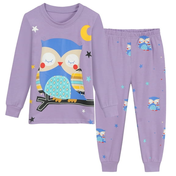 FEDPOP Toddler Girl Pajamas Clothes Sets 100% Cotton Sleepwear Pjs 5T