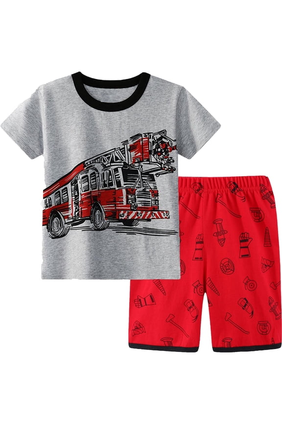 Toddler Pajamas Little Boys Sleepwears Set Pyjamas Cotton Clothes Toddler Kid Summer Clothes 7T