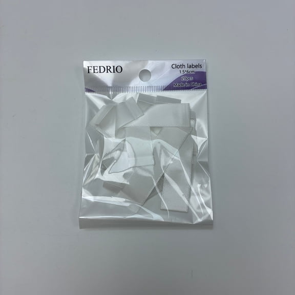 FEDRIO cloth labels Neutral white color works with all fabric types and designs 1.56cm, 20 pieces per pack