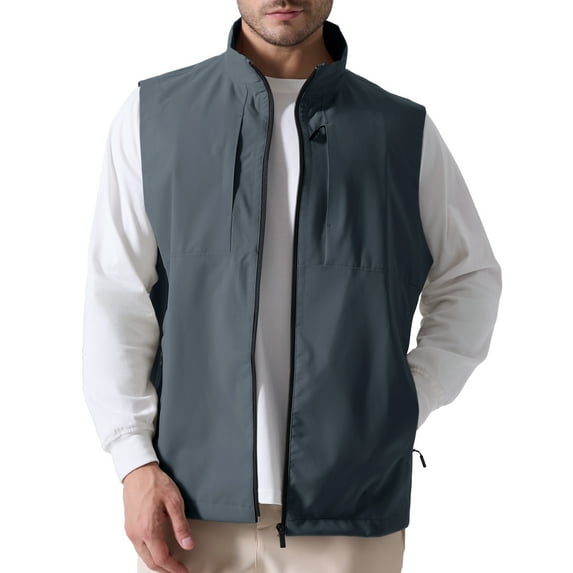 FEDTOSING Men's Quick Dry Lightweight Softshell Vest Windproof Sleeveless Jacket for Fishing Work Golf Hiking Casual Travel