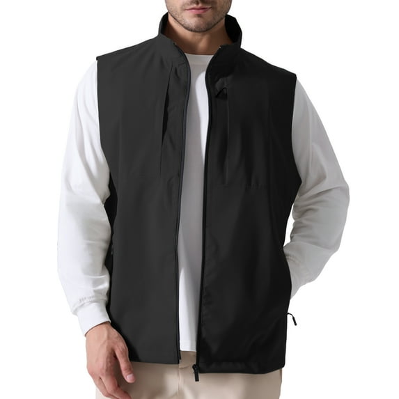 FEDTOSING Men's Quick Dry Lightweight Softshell Vest Windproof Sleeveless Jacket for Fishing Work Golf Hiking Casual Travel