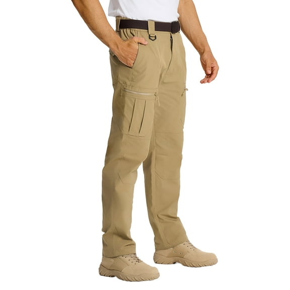 FEDTOSING Cargo Pants for Men with Pockets Casual Hiking Elastic Waist Pants-Durable, Sizes 30-38