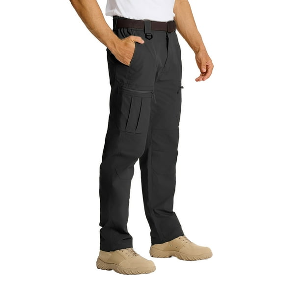 FEDTOSING Cargo Pants for Men with Pockets Casual Hiking Elastic Waist Pants-Durable, Sizes 30-38