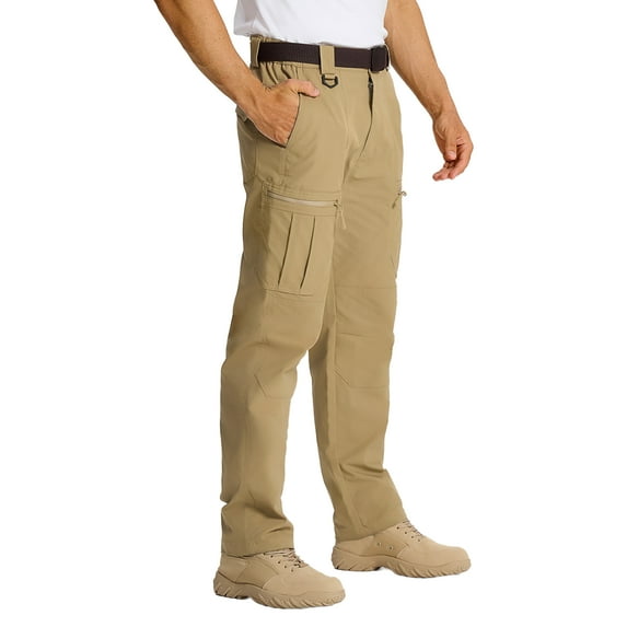 FEDTOSING Cargo Pants for Men with Pockets Casual Hiking Elastic Waist Pants-Durable, Sizes 30-38