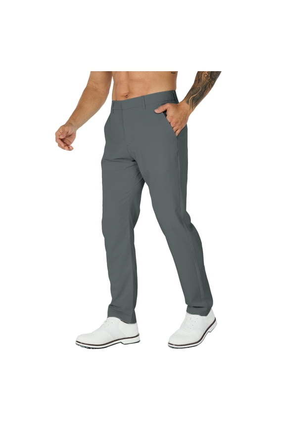 Mens Golf Pants Stretch Quick Dry Work Dress Pants Lightweight Casual Pants with Silicone Grip Waistband, Sizes 30-38
