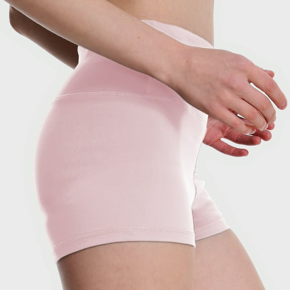 FEDTOSING High Waist Soft Yoga Shorts Pink Workout Booty Spandex Shorts for Women 3",up to Size 2XL