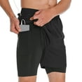 thumbnail image 1 of FEDTOSING Men's 2 in 1 Running Shorts Black Quick Dry Athletic Shorts With Pockets,up to 3XL, 1 of 7