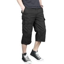 SZXZYGS Mens Cargo Pants Relaxed Fit Male Casual Mid Waist Shorts Pant ...