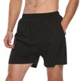 thumbnail image 1 of FEDTOSING Men's 5" Workout Running Shorts Black Quick Dry Athletic Shorts With Pockets, 1 of 5