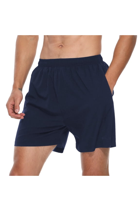 Men's 5" Workout Running Shorts Navy Quick Dry Athletic Shorts With Pockets
