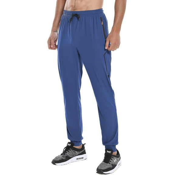 FEDTOSING Men's Joggers Pants Running Workout Athletic Quick Dry Tapered Pant Blue,up to Size 3XL