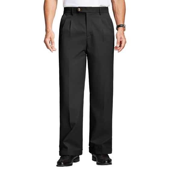 FEDTOSING Mens Cuffed Wide Leg Dress Pants Double Pleated Casual Work Slacks