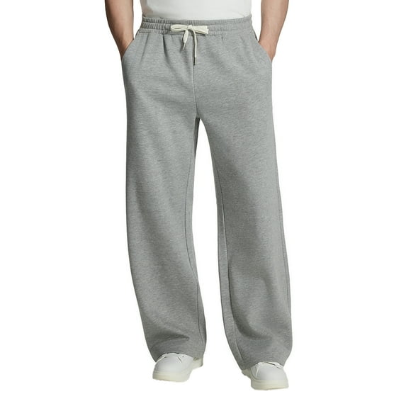 FEDTOSING Mens Fleece Lined Baggy Sweatpants Winter Wide Leg Comfy Elastic Waist Oversize Track Pants