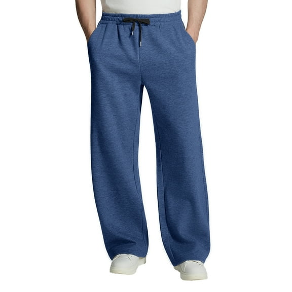 FEDTOSING Mens Fleece Lined Baggy Sweatpants Winter Wide Leg Comfy Elastic Waist Oversize Track Pants