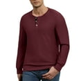 thumbnail image 1 of FEDTOSING Mens Waffle Henley Shirts Long Sleeve Fall Comfy T-Shirts Button Down V Neck Casual Pullover, 1 of 7
