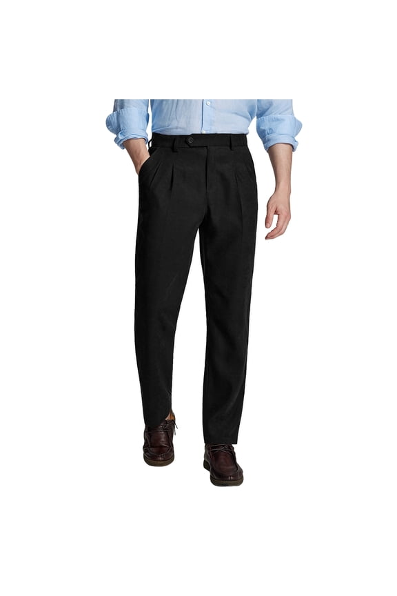 Pleated Dress Pants for Men Classic Fit 30"/32"/34" Work Pants Casual Old Money Vintage Slacks