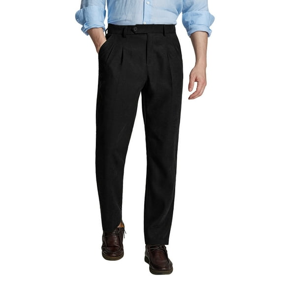 FEDTOSING Pleated Dress Pants for Men Classic Fit 30"/32"/34" Work Pants Casual Old Money Vintage Slacks