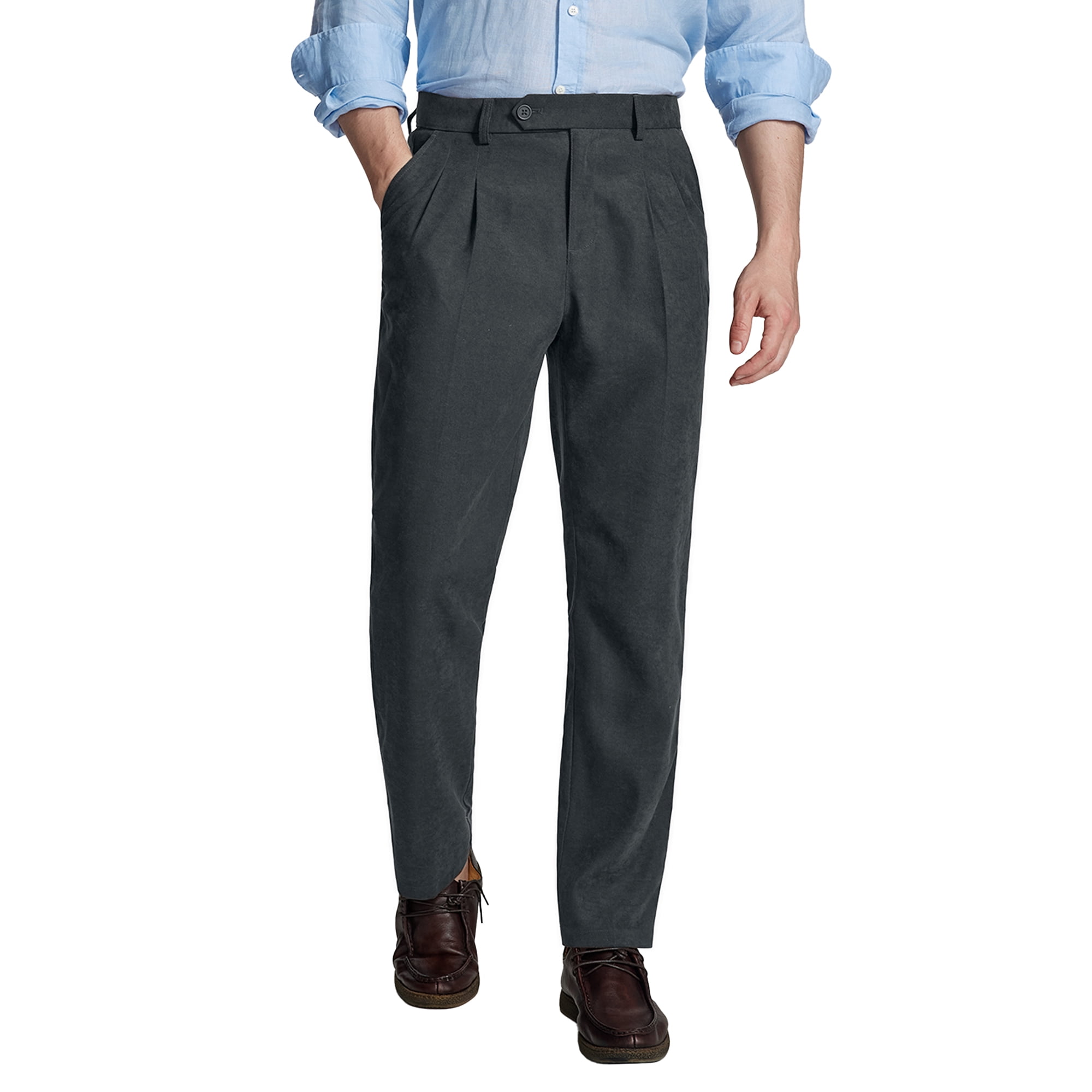 FEDTOSING Pleated Dress Pants for Men Classic Fit 30