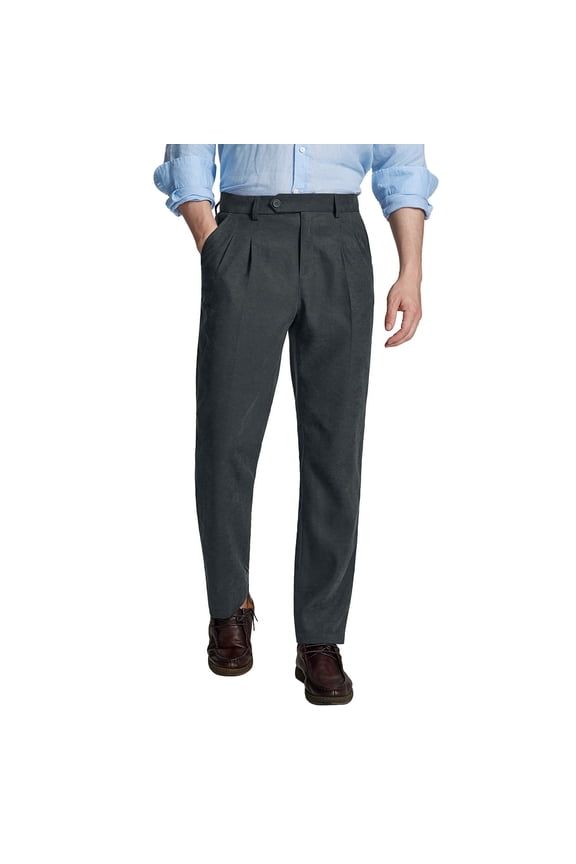 Pleated Dress Pants for Men Classic Fit 30"/32"/34" Work Pants Casual Old Money Vintage Slacks