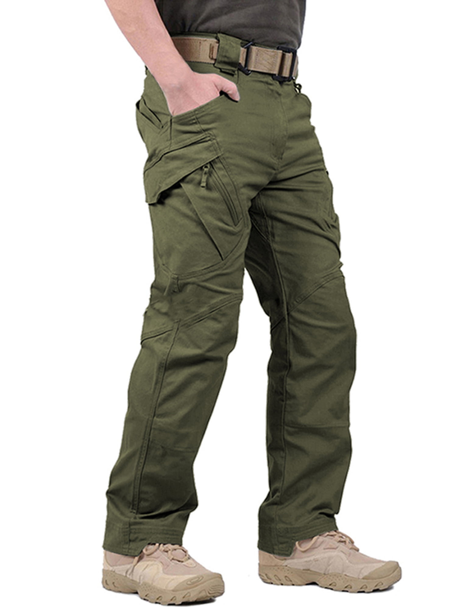 FEDTOSING Relaxed Work Cargo Pants Outdoor Mens Pant Army Green,Size 38 ...
