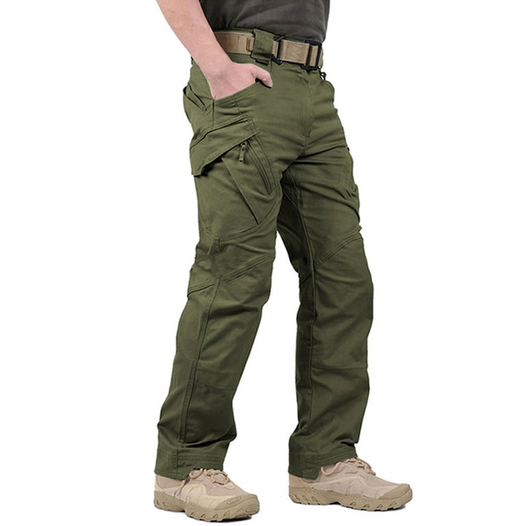 FEDTOSING Men's Rip-Stop Work Cargo Pants, Outdoor, Army Green
