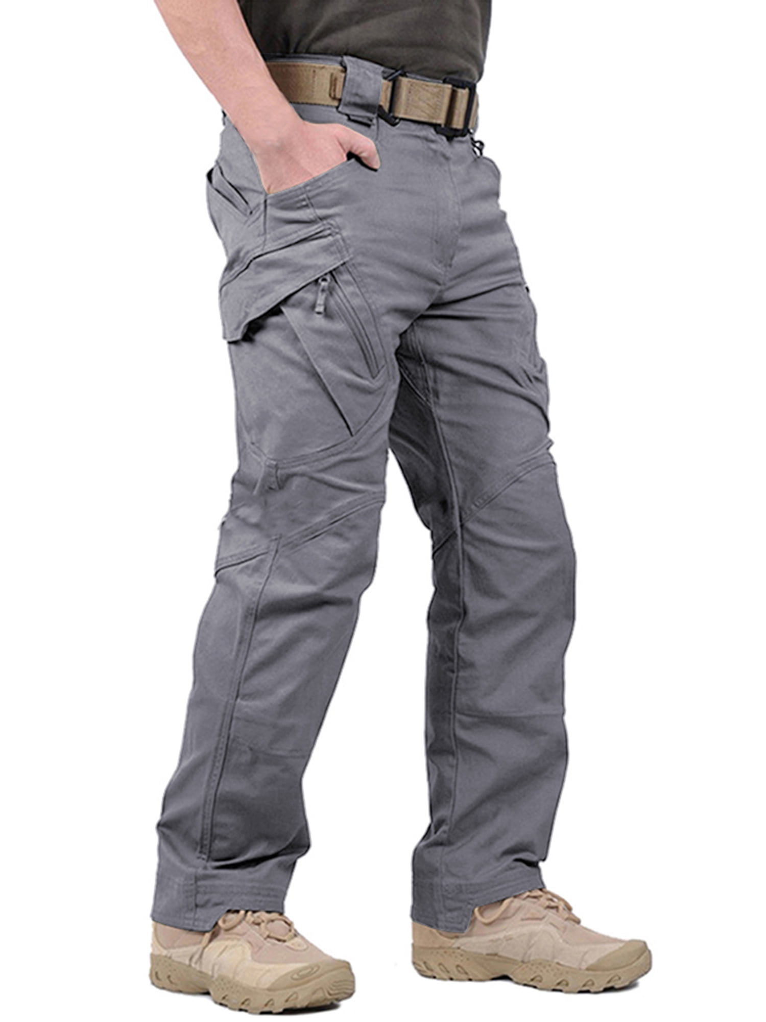FEDTOSING Relaxed Work Cargo Pants Outdoor Mens Pant Gray