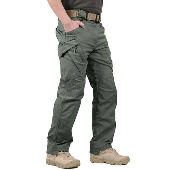 FEDTOSING Relaxed Work Cargo Pants Outdoor Mens Pant Greyish Green,Size 38×34