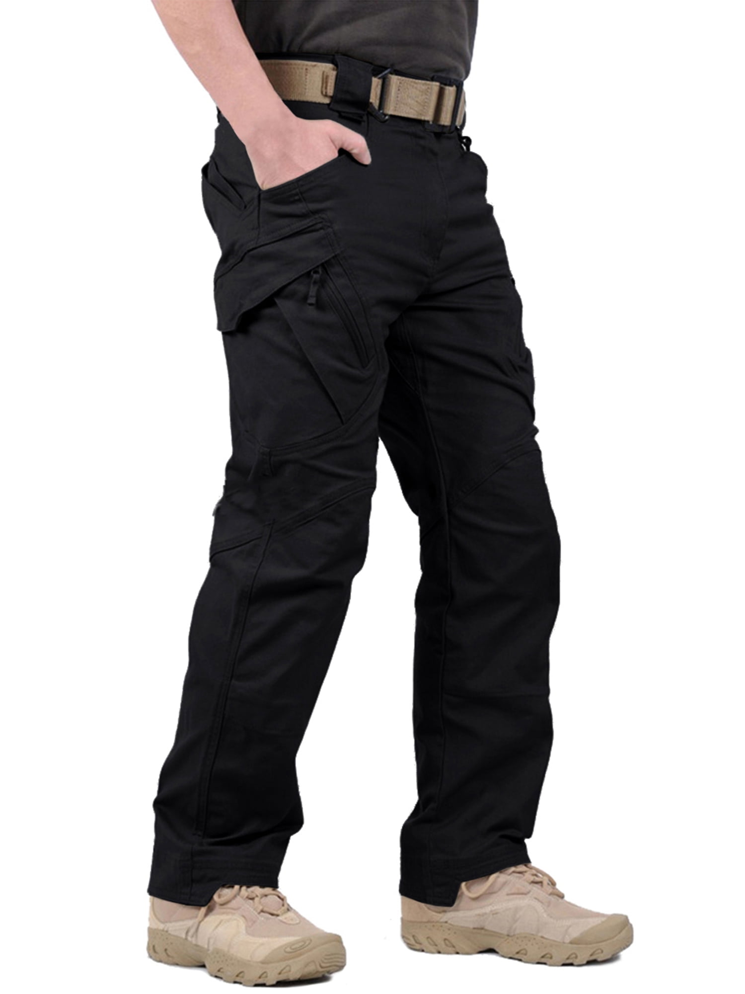FEDTOSING Relaxed Work Cargo Pants Tactical Mens Pant Black,Size 34×30 ...
