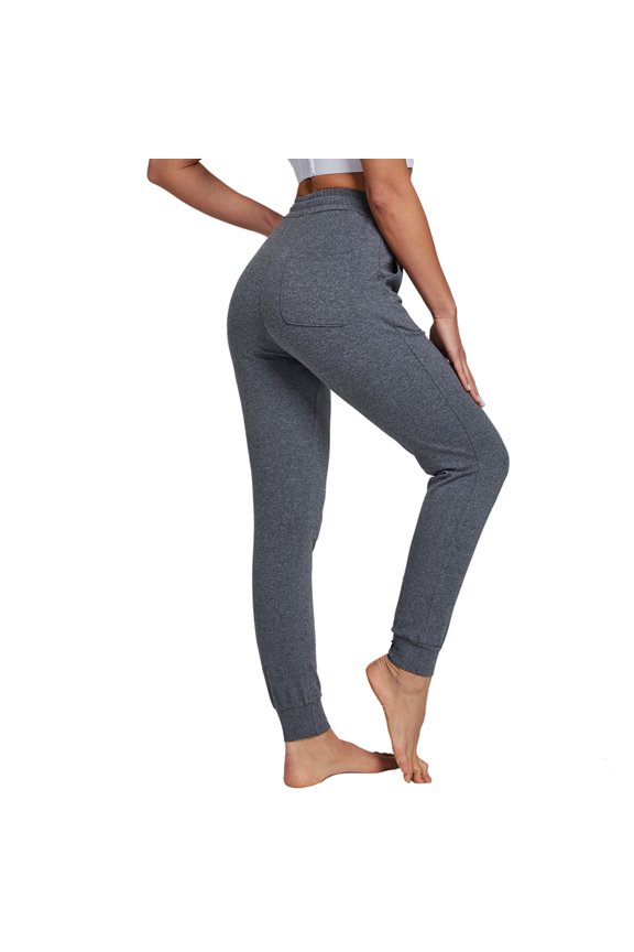 Women's Sweatpants Cotton Jogger Female Drawstring with Pockets Dark Gray,up to 2XL