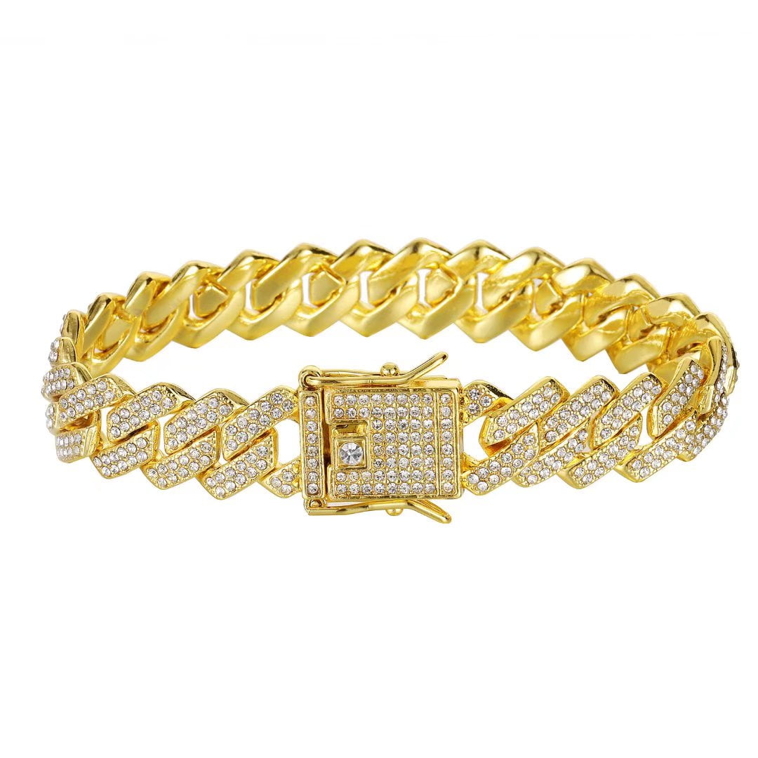 12mm Diamond Cuban Bracelet - White Gold – chainzilla