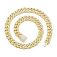 thumbnail image 1 of FEEL STYLE Male Zircon Fluorescence Cuban Chain Necklace for Men Women 12MM 18", 1 of 5