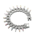 thumbnail image 1 of FEEL STYLE Male Zircon Punk Dazzle Spike Cuban Chain Necklace for Men Women 25MM 8", 1 of 5