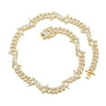 thumbnail image 1 of FEEL STYLE Male Zircon Rock Thorns Cuban Chain Necklace for Men Women 15MM 20", 1 of 5