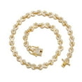 thumbnail image 1 of FEEL STYLE Unisex Zircon Gold Plated Rolo Chain Necklace for Men Women 9MM 24", 1 of 5