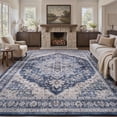 thumbnail image 1 of FEELHOME 4'x6' Traditional Area Rugs, Washable Rug for Living Room Bedroom Dining Room, Soft Carpet Non-Slip Indoor Rug for Office, Floor Rug for Home Decor Blue, 1 of 7