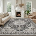 thumbnail image 1 of FEELHOME 5'x7' Area Rug Machine Washable Soft Vintage Distressed Non Slip Carpet for Living Room Bedroom Dining Room Black, 1 of 6