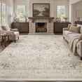thumbnail image 1 of FEELHOME 9'x12' Area Rugs for Living Room, Washable Vintage Soft Non-Slip Carpet, Large Indoor Rug for Bedroom Dining Room, Floor Rug Home Decor, Beige, 1 of 7